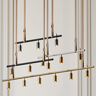 Sleek Brass Pendant: Long John 3D model image 1 