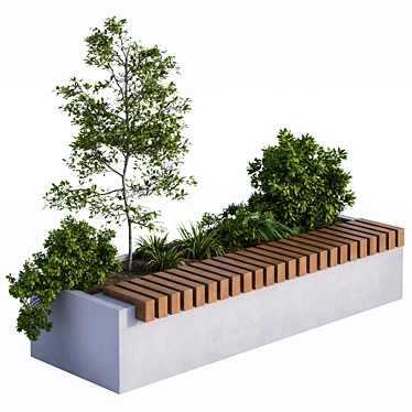 Modern Plant Bench: Urban Oasis 3D model image 1 