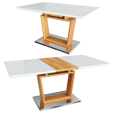 Sophisticated Solomon: Expandable Dining Table 3D model image 1 