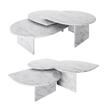 Naples 3-Piece Coffee Table Set 3D model image 1 