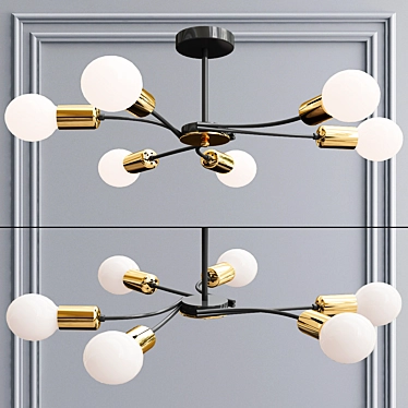 Modern 6-Lamp Chandelier 3D model image 1 