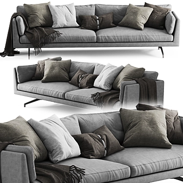 Elegant Fauve Sofa: Modern Comfort 3D model image 1 