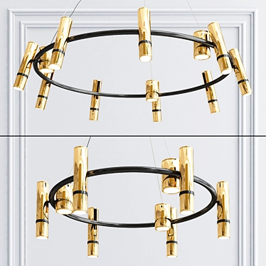 Modern Brass LED Pendant Light 3D model image 1 