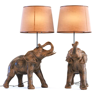 Elephant Safari Table Lamp 3D model image 1 