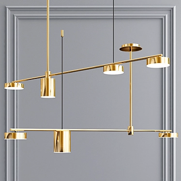 Elegant Gold Shannon Chandelier 3D model image 1 
