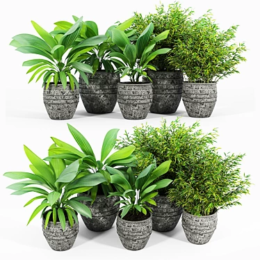 Sleek Modern Planter Set 3D model image 1 