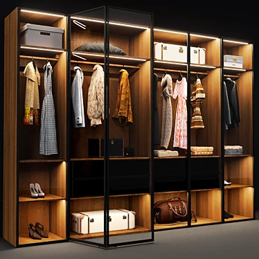 Sleek Molteni Wardrobe Master 3D model image 1 