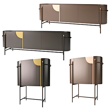 Elegant ORFEO Sideboards by Natuzzi Italia 3D model image 1 