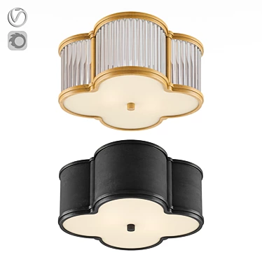 Basil Flush Mount: Elegant Lighting Solution 3D model image 1 