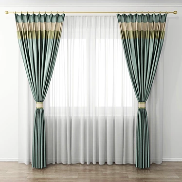 Elegant Curtain Set 3D model image 1 