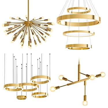 Modern Chandelier Collection 3D model image 1 