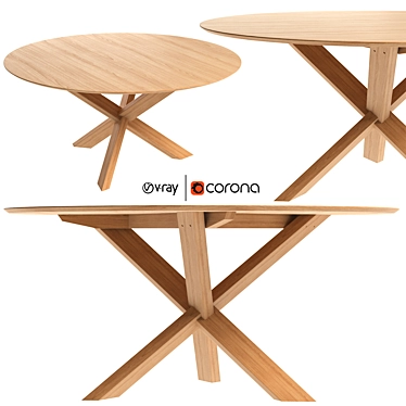 Contemporary Mikado Round Dining Table 3D model image 1 