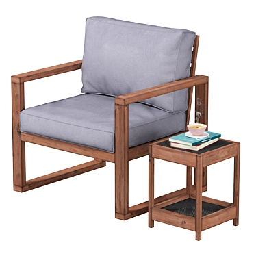 Lydon Patio Chair with Cushion and table