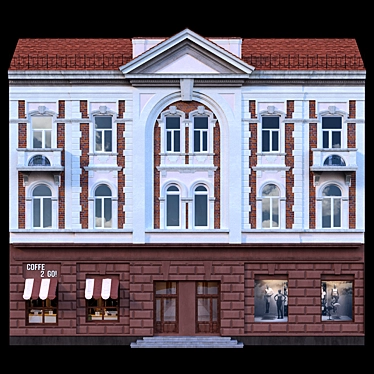 European 18th Century Building Facade 3D model image 1 