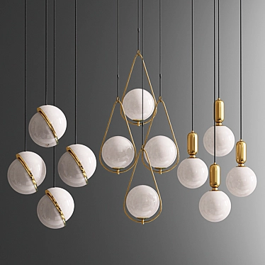 Modern Pendant Light Set - Vray & Corona Compatible 3D model image 1 