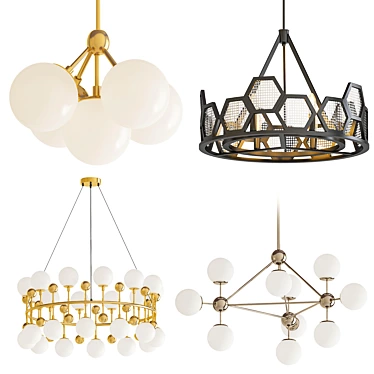 Modern Chandelier Collection 3D model image 1 