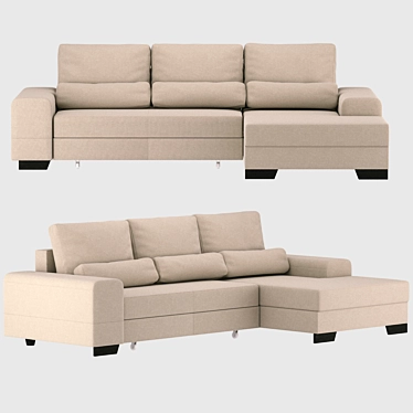 Modern Minimalist Sofa 3D model image 1 