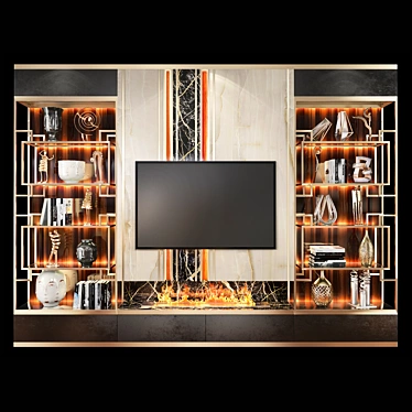 Sleek TV Wall Unit Set: Modern and Spacious 3D model image 1 