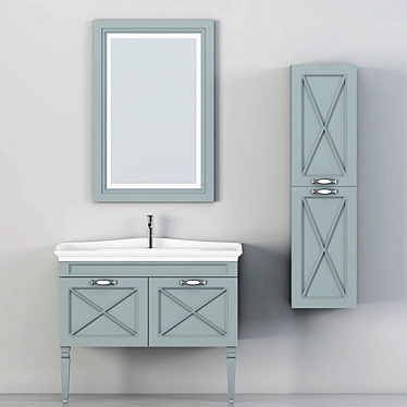 Sleek Bathroom Storage Solution 3D model image 1 