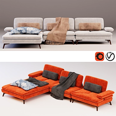 3Dmax Sofa Lasiliya | Vray & Corona Compatible 3D model image 1 