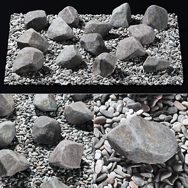 Pebble Stone Street Decor: Square and Sophisticated 3D model image 1 