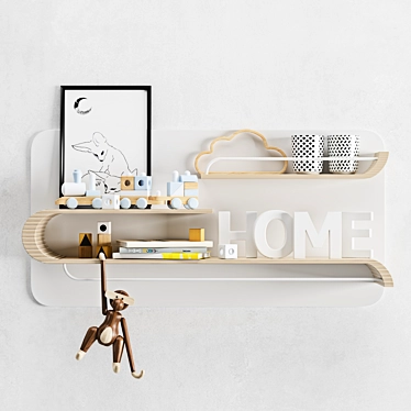 Kids Room Shelf Set 3D model image 1 