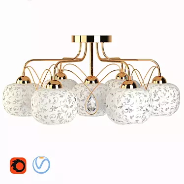 Glam Gold Chandelier 3D model image 1 