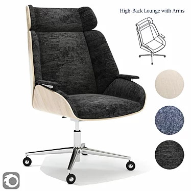 THEO Armchair: Stylish Comfort & Mobility 3D model image 1 