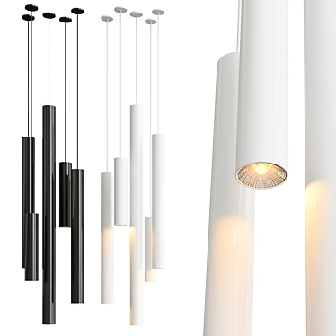 Sleek Tube Pendant Light 3D model image 1 