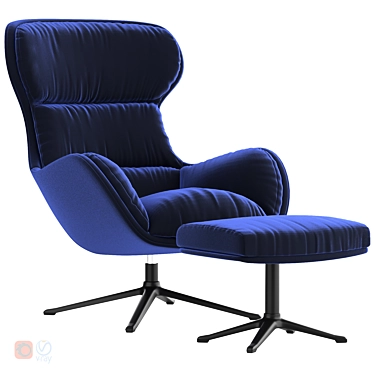 Boconcept Reno Chair & Footstool 3D model image 1 