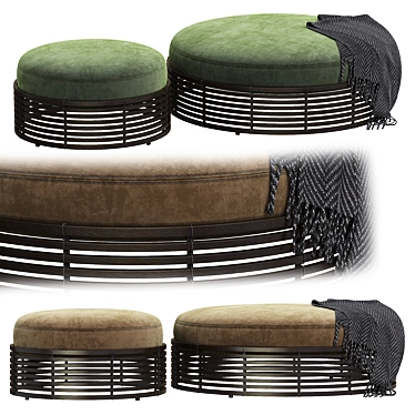 Lolah Rattan Indoor Ottoman 3D model image 1 