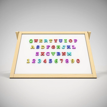Fun Learning Magnetic Board with Letters 3D model image 1 
