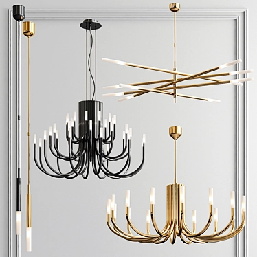 Elegant Rousseau Chandelier Collection 3D model image 1 