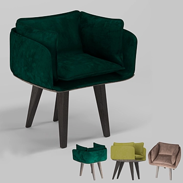 Velvet Luxury Chair 3D model image 1 