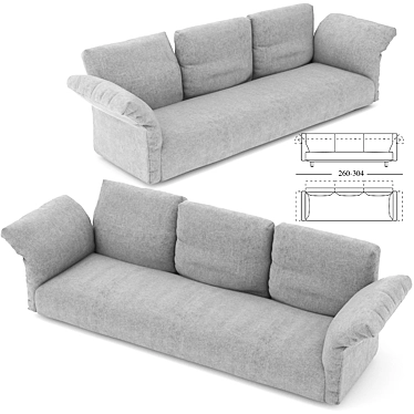 Luxury at its Finest: Edra Essential Sofa 3D model image 1 