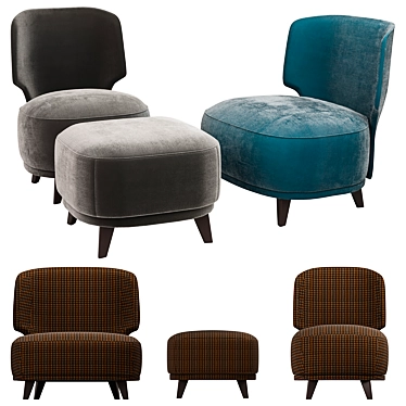 Luxury Odaline Chairs 3D model image 1 