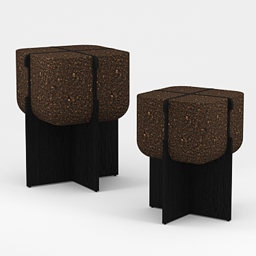 Contemporary Cork Chair: Bolota Quad 3D model image 1 