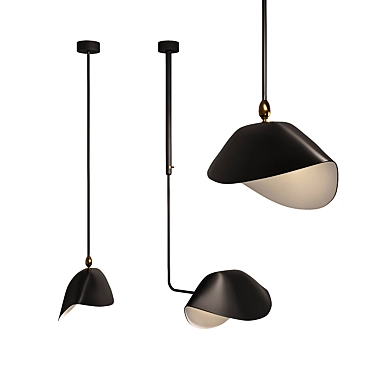 Sleek Serge Mouille Pendant Lamps 3D model image 1 