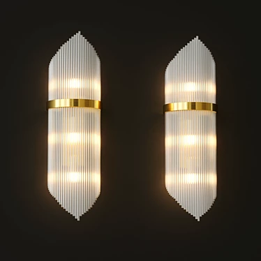 Modern Glass Rod Wall Sconce 3D model image 1 