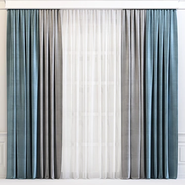 Modernized Curtain Design 3D model image 1 