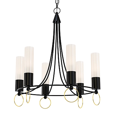 Relais 6-Light Chandelier: Elegant Illuminate 3D model image 1 