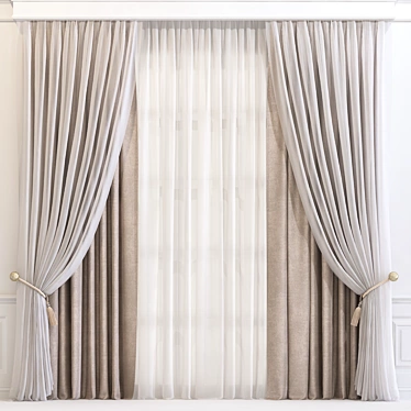 Modern Mesh Curtain 606 3D model image 1 