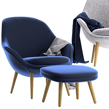Modern Boconcept Adelaide Living Chair with Footstool 3D model image 1 