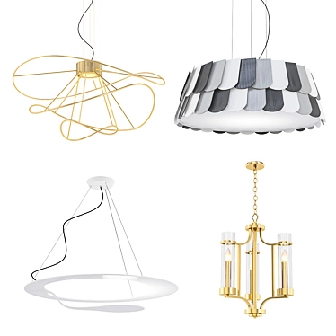 Modern Chandelier Collection - 4 Designs 3D model image 1 