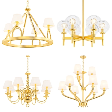 Modern Chandelier Collection Set 3D model image 1 