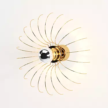 Golden Spider Wall Light 3D model image 1 