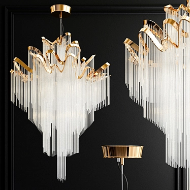 Ethereal Elegance: Terzani Stream Chandelier 3D model image 1 