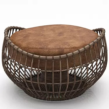 Natural Bamboo Wicker Chair 3D model image 1 