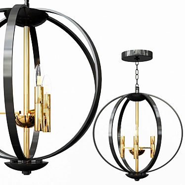 Elegant Euclid Pendant Chandelier 3D model image 1 
