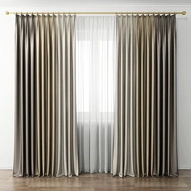 Elegant Sheer Window Curtains 3D model image 1 
